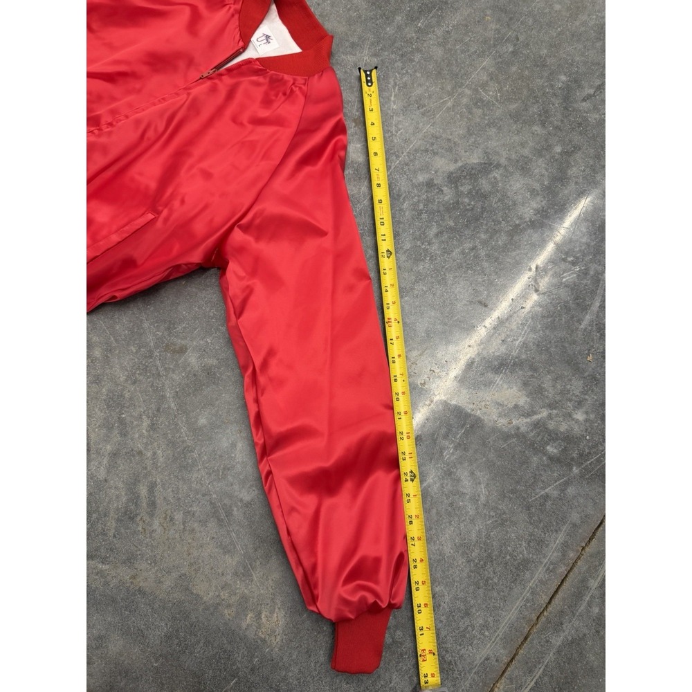 Vintage 1983 Tee Jays Satin Bomber Alabama On Tour Jacket Large Red Band Concert - Picture 6 of 7